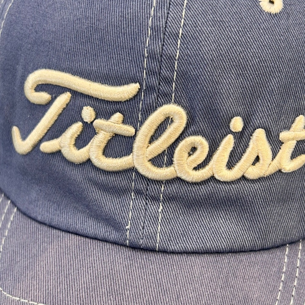 Titleist Script Logo Mens Blue Titleist Golf Hat Adjustable Cotton OSFM - Picture 2 of 12